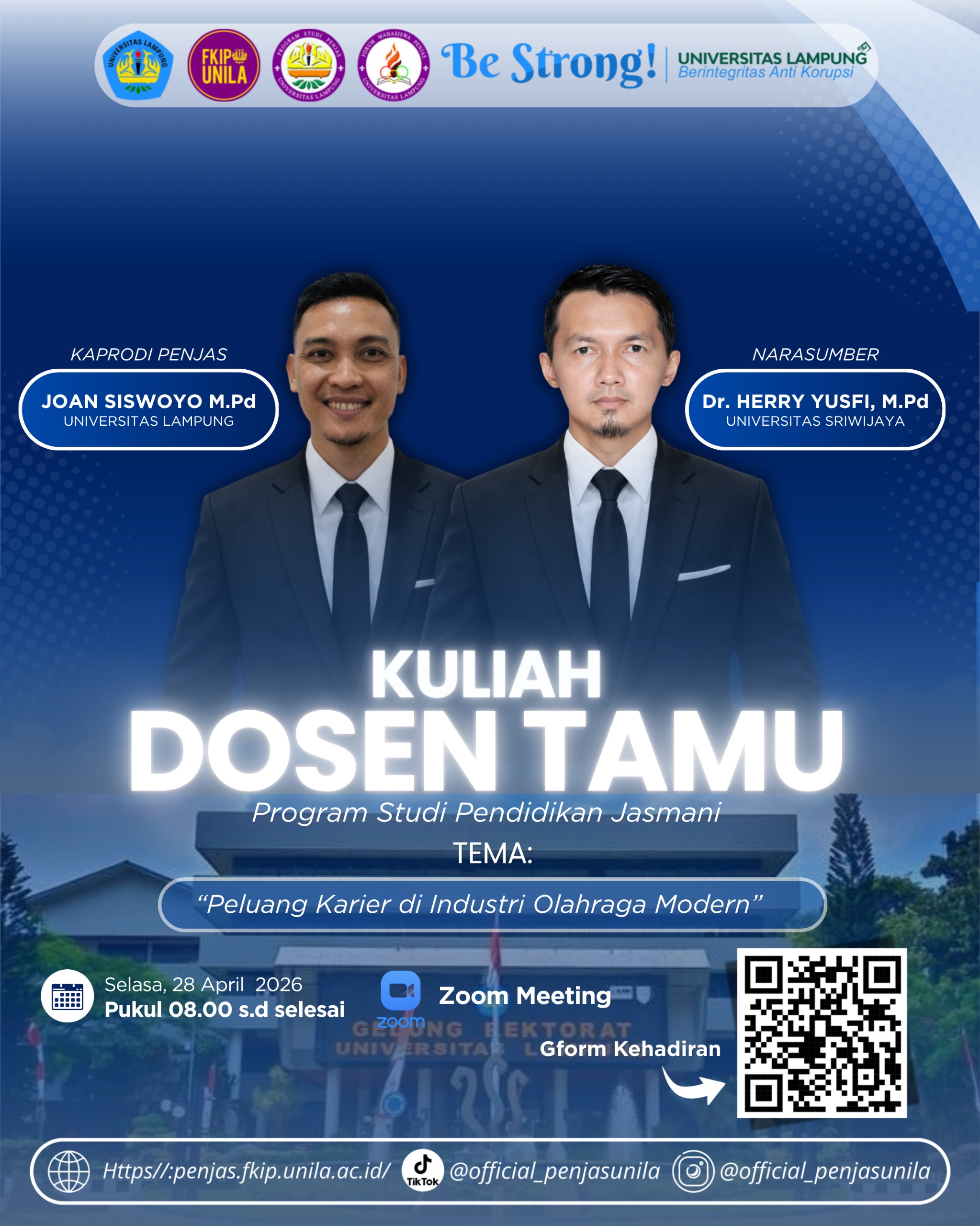 Kuliah Dosen Tamu "Peluang Karier di Industri Olahraga Modern"