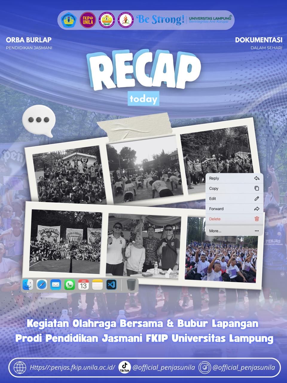 KEGIATAN OLAHRAGA BERSAMA DAN BUBUR LAPANGAN PENJAS UNILA