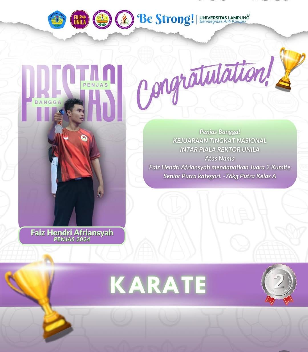 Foto prestasi KEJUARAAN TINGKAT NASIONAL INTAR PIALA REKTOR UNILA CABOR KARATE