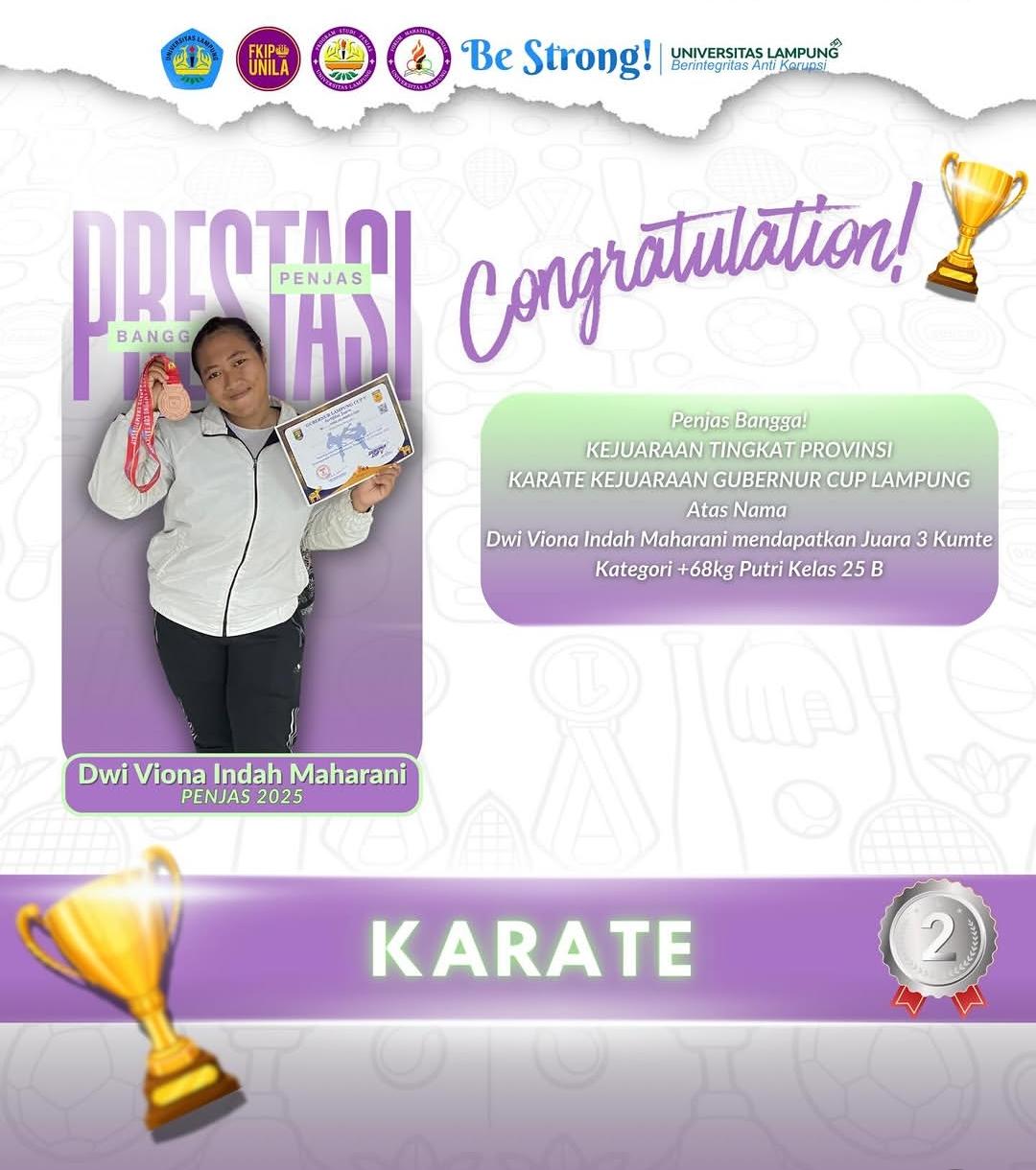 Foto prestasi KEJUARAAN TINGKAT PROVINSI KARATE KEJUARAAN GUBERNUR CUP LAMPUNG