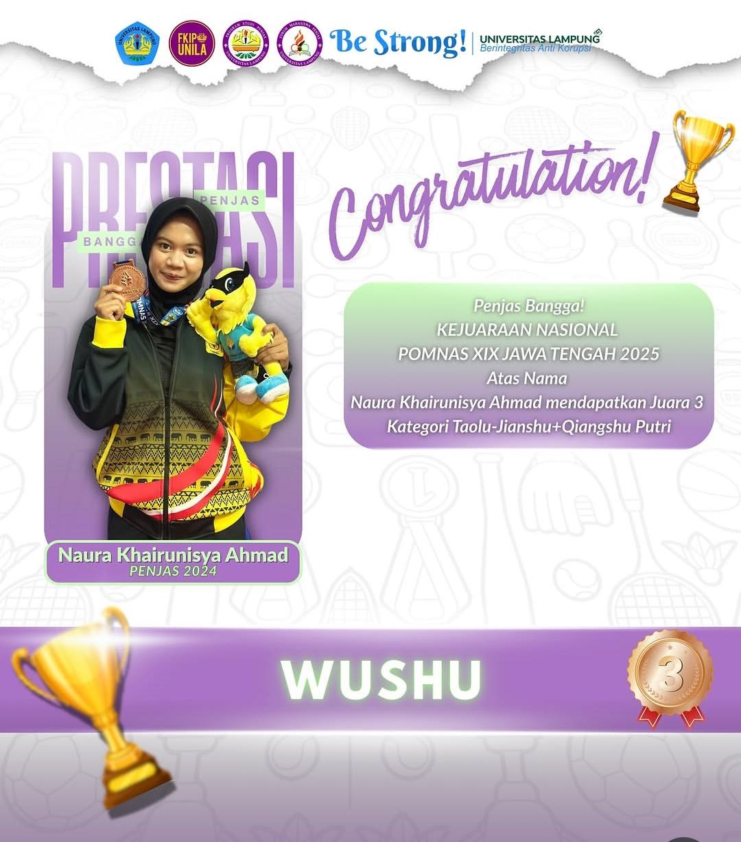 Foto prestasi KEJUARAAN NASIONAL POMNAS XIX JAWA TENGAH 2025 CABOR WUSHU