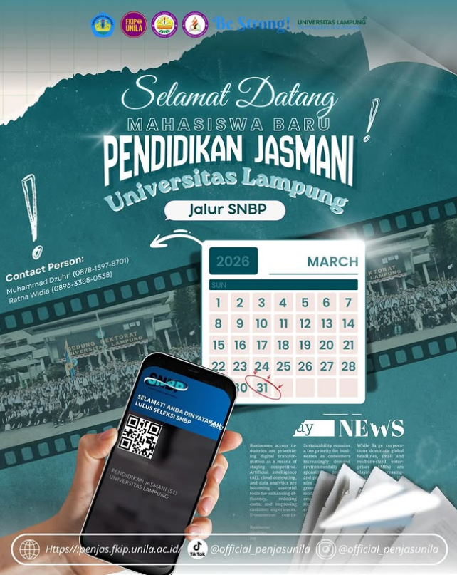 Cover Selamat kepada seluruh calon mahasiswa baru yang telah lulus Seleksi Nasional Berdasarkan Prestasi (SNBP) 2026